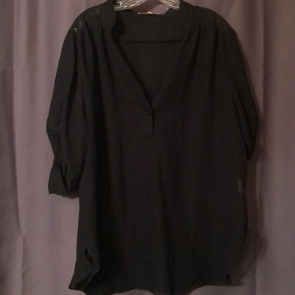Sheer black blouse